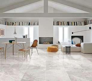 Modern Marble Look Porcelain Tile Tiles 12mm Thickness Light Grey Color